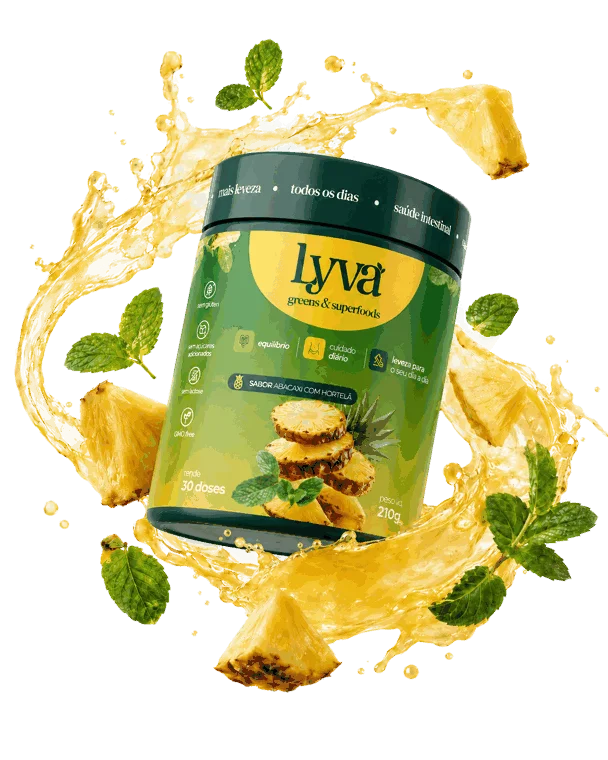 Pote de Lyva com abacaxi e hortelã